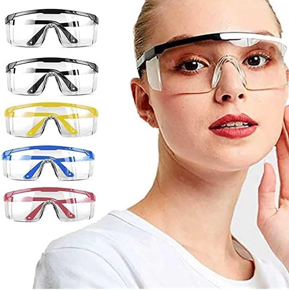 5 PACK Safety Glasses Goggles, Men Women Anti-fog Wide Vision Safety Goggles Eye Protection, Z87 UV 400 Blocking Eyewear Adjustable Temples Eye Shied for Lab,Yard work, Gardening, Lawn mowing