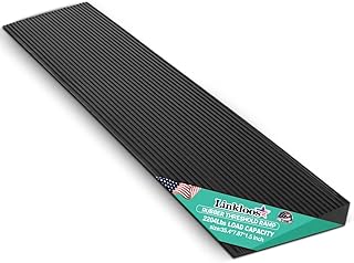 Linkloos 1.5" Rise Rubber Threshold Ramp, 2204Lbs Recycled Rubber Power Threshold, 35.4" L x 7.87" W Non-Slip Surface Soli...