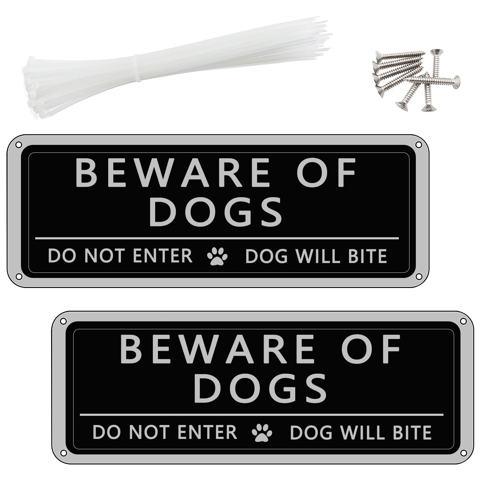 Buy 2 Pack Beware of Dogs Sign, 9.8'' x 3.5'' Beware Of The Dog ...