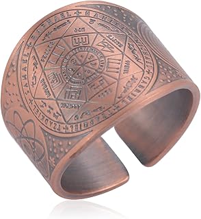 Amaxer Seven Archangels Ring for Men Stainless Steel The Seal Of Solomon Tetragrammaton Archangels Protection Ring Stateme...