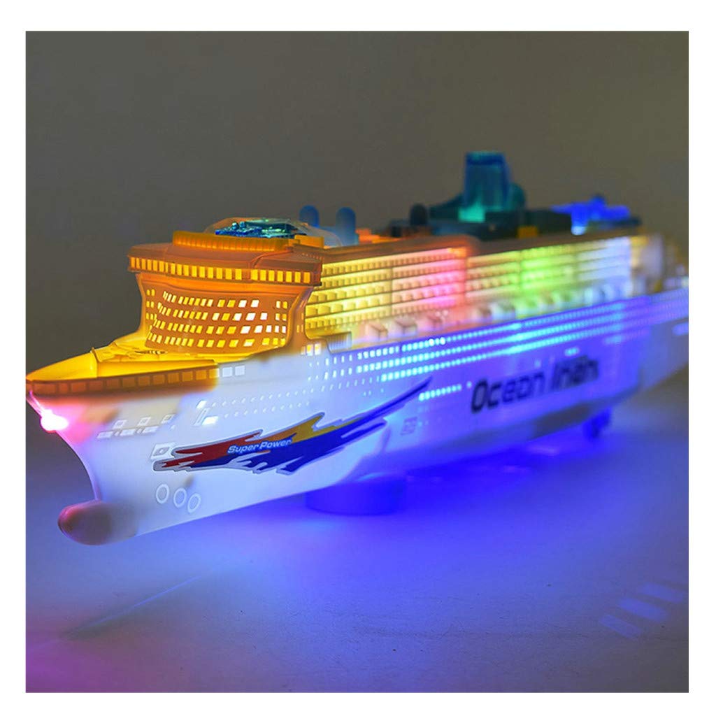 XAPUNK Colorful Ocean Liner Cruise Ship Boat Electric Flashing LED Light Sound,50x13x5 cm/19.7x5.1x2 in, Cannot Placed in Water, Cannot Float on Water