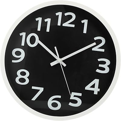 HOLIDYOYO 12 Inch Clock Vintage Wall Clock Country Wall Clock DIY?Wall?Clock? Indoor Wall Clock Plastic Black