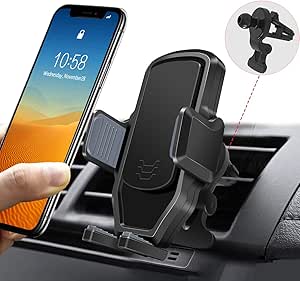 Car Phone Holder,Fastening Clip Design Car Phone Mount,Gravity Automatic Locking System Cell Phone Car Holder Apply for 3-6 inch Smartphones/Other Devices