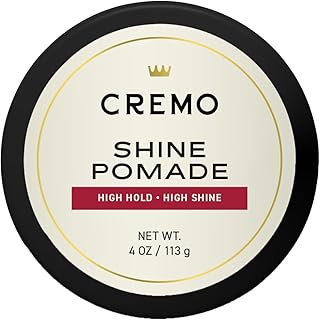 Cremo Hair Pomade for Men - Premium Barber Grade Pomade, High Hold & Shine, Hair Styling, 4 Oz