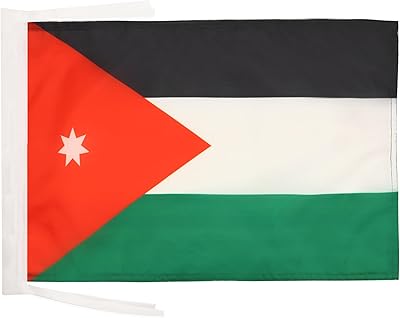 Jordan Flag 18'' x 12'' cords - Jordanian SMALL flags 30 x 45cm - Banner 18x12 in - AZ FLAG