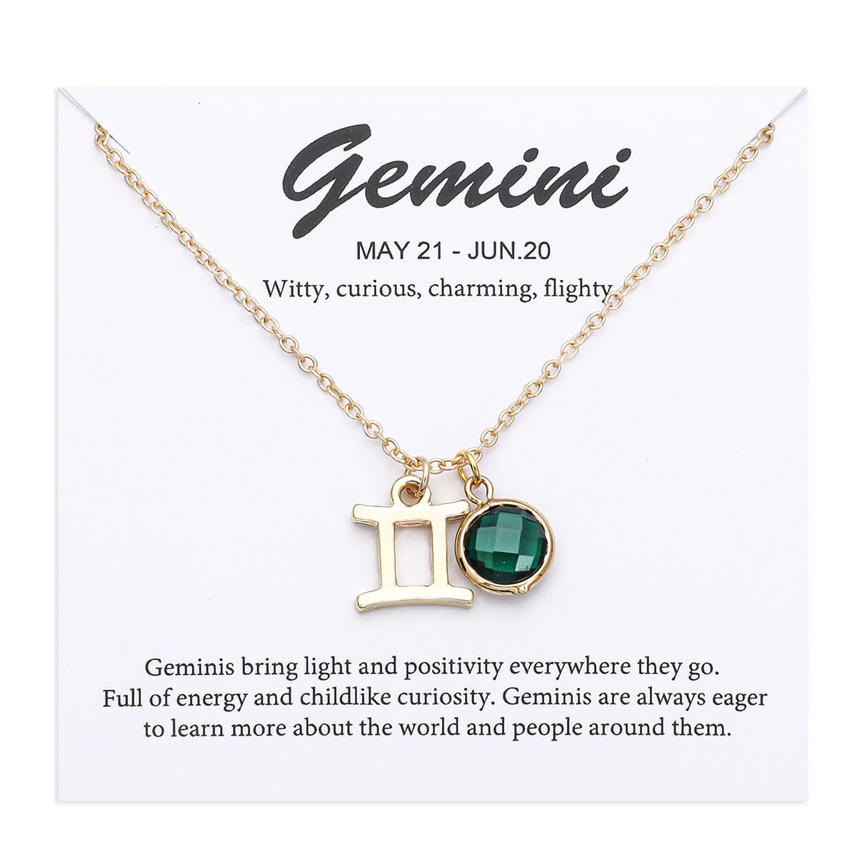 TGOLM 14k Gold Plated Zodiac Birthstone Pendant Necklace, Horoscope Sign Charm Necklace for Women Girls' Birthday Gift