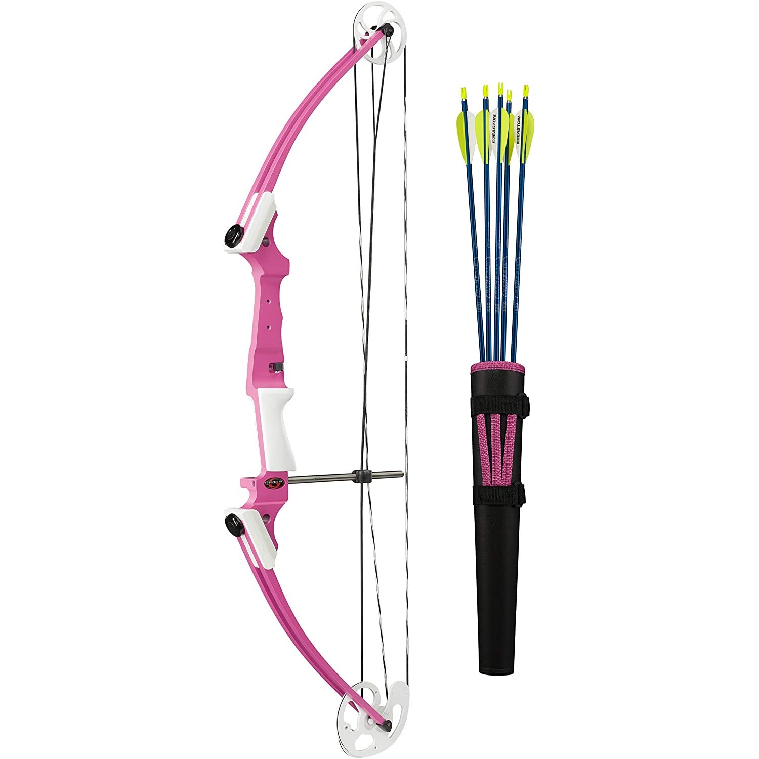 Genesis Archery Original Versatile Aluminum Compound Training Left Handed Target Practice Bow Archery Kit for All Ages with Idler Wheel, Black