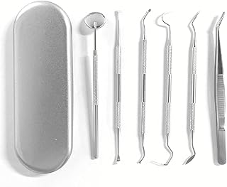 6 pack dental tools,plaque remover,dental mirror,dental cleaning tools,oral care set,dental picks,mouth mirror tweezers,de...