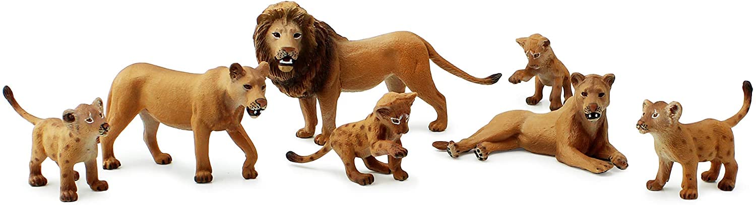 Buy Attatoy Lion Figure Family (7-Piece Set), Pride of Lions Action Toy ...