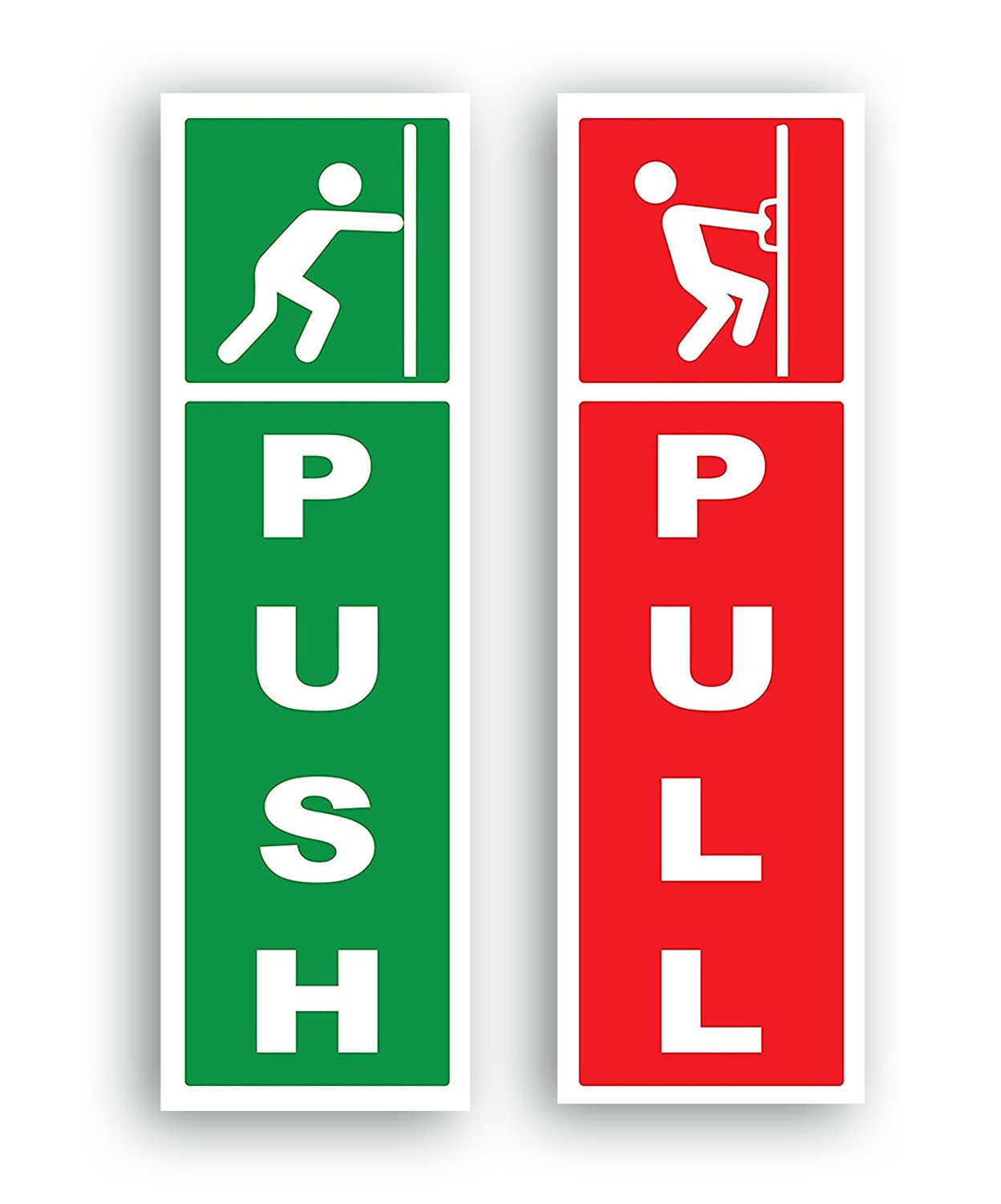 SIGN EVER Door Sign Push Pull Stickers for Glass Doors Die Cut Red and  Green (18 x 5 cm) : : Office Products