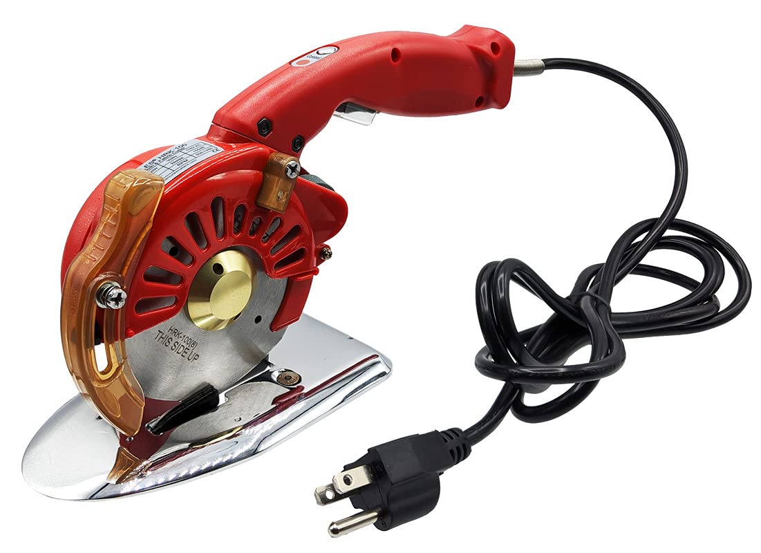 Hercules HRK-100 5-Speed Electric Rotary Cutter for Cloth, Leather, Natural and Synthetic Fabrics – 4 Inch Single & Multi-Layer Round Knife Cutting Machine