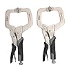 Amazon Basics Metal Face Clamp, 11-inch, 2-Pack, Black/Silver