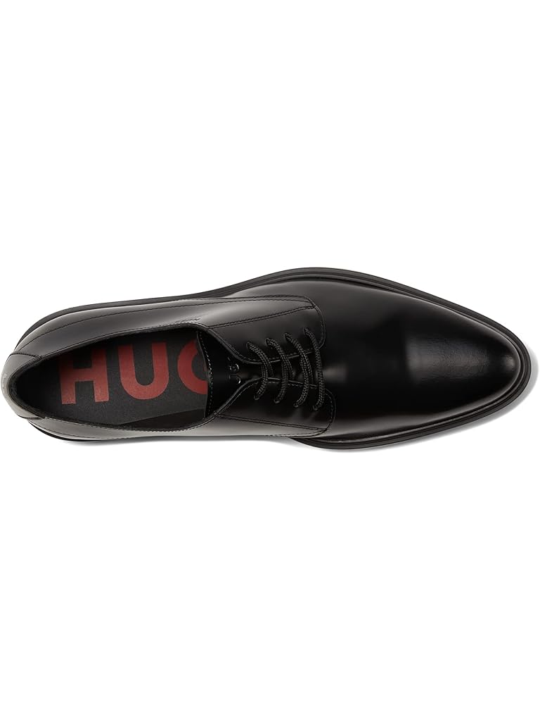 Black HUGO Kerr Smooth Leather Derby Shoes