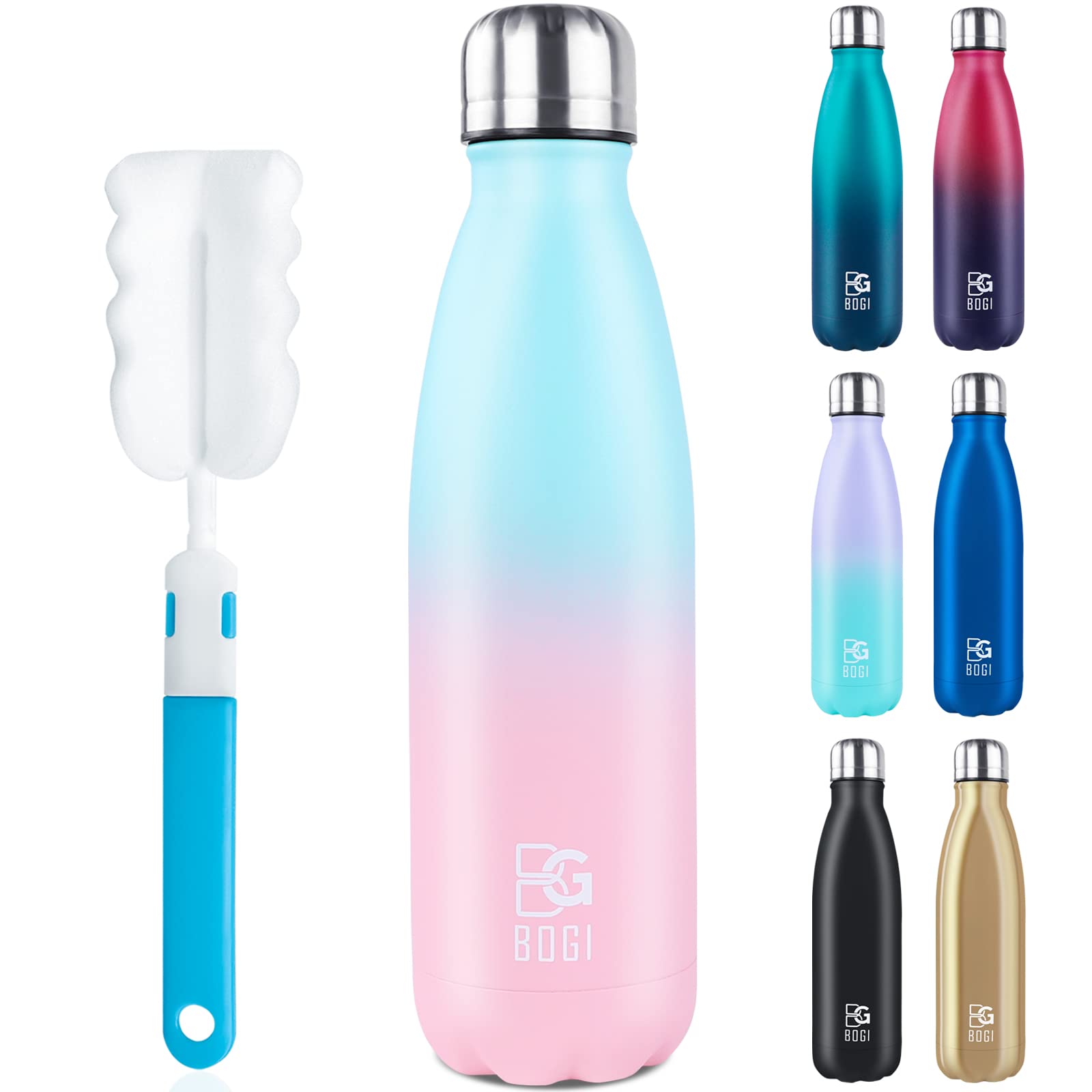 BOGI Insulated Water Bottle, 25oz Stainless Steel Water Bottles, Leak ...