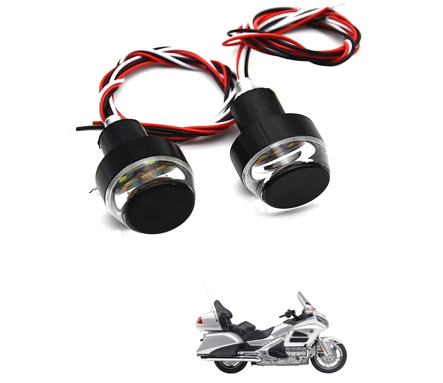 Kozdiko Motorcycle LED Indicator Dual Color Blinker Stylish Turn Signal Handle Bar Light for Honda Gold Wing Gl 1800