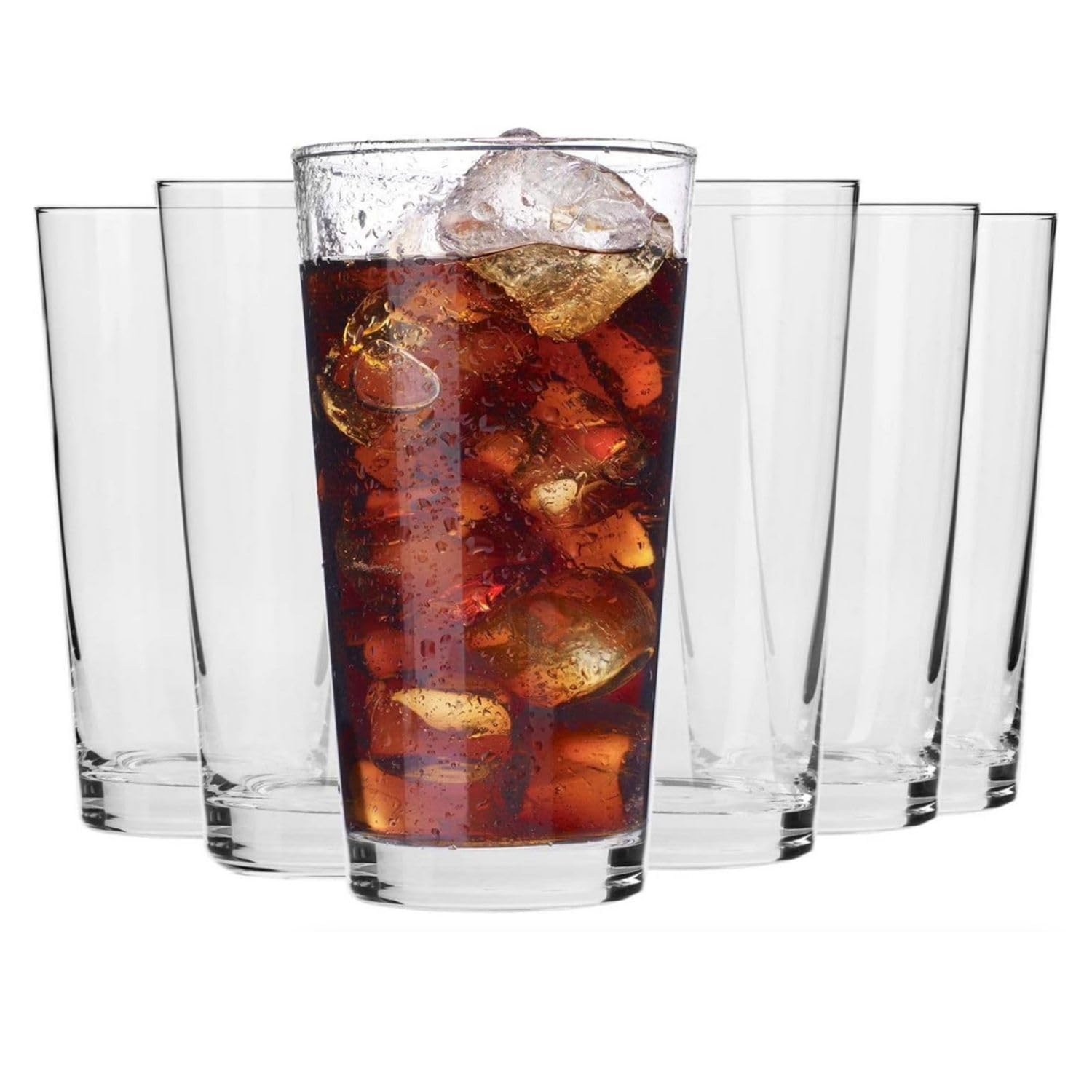 Krosno Water Glasses Drinking Set Highball Glasses | Set of 6 | 350 ML | Pure Collection | Large Half Pint Cocktail Juice Glasses | Ideal for Home Restaurant Events & Parties | Dishwasher Safe Tumbler