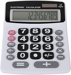 Lily' Home Jumbo 12 Digit with Solar Power, Large LCD Display - Desktop Calculator, Dual Power, Large Button Design, Batte...