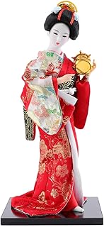 Japanese Geisha Doll: Dolls Japanese Figurine - Asian Kimono Doll Collectible Figurine Decoration Red 12inch