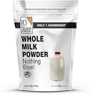 It's Just - Whole Milk Powder, 2lbs, rBST/rBGH Hormone Free, Shelf Stable, Just Add Water, Made in USA, Dry Milk Powder, 32oz