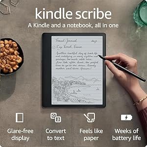 Kindle Scribe (16 GB), the first Kindle and digital notebook, all in one, with a 10.2” 300 ppi Paperwhite display, includes Basic Pen