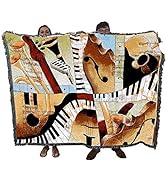 Jazz Medley I Blanket - Tom Grijalva - Music Dance Gift Tapestry Throw Woven from Cotton - Made i...