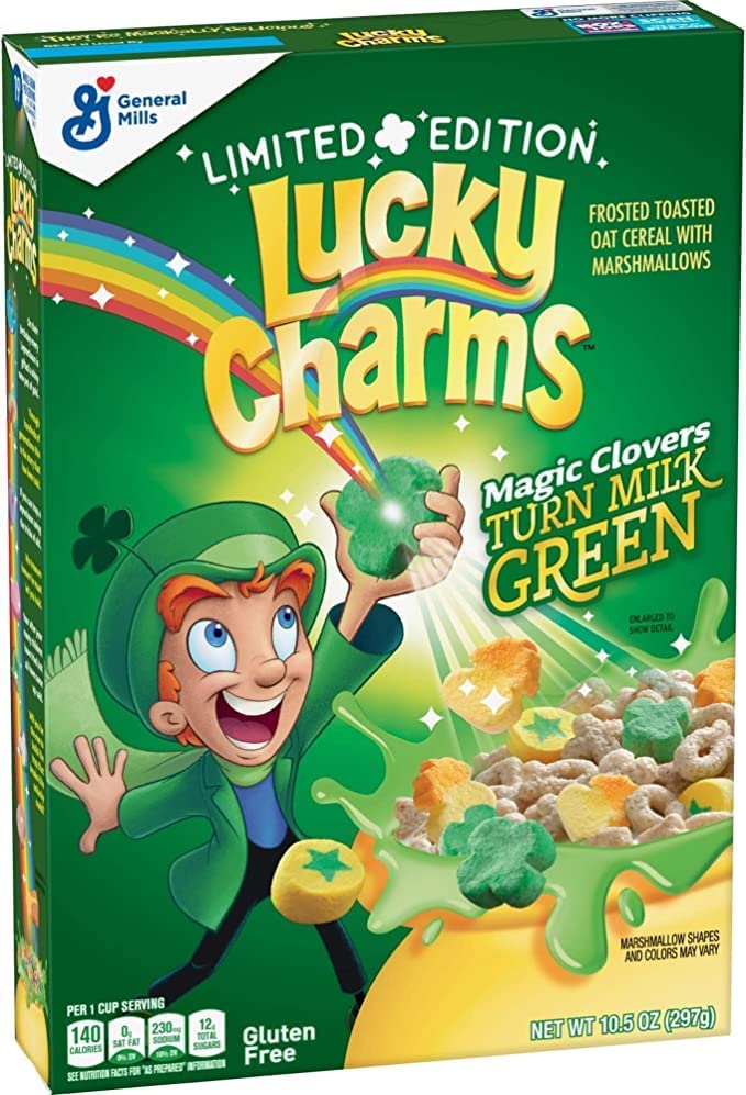 General Mills - Lucky Charms Magic Clovers - Turns Milk Green 300g