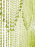 ShopWildThings Beaded Curtain Raindrops Green Non-Iridescent Acrylic