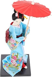 IMIKEYA Japanese Geisha Kimono Doll Collectible Figurines Traditional Craft Desktop Ornaments for Home Restaurant Table De...