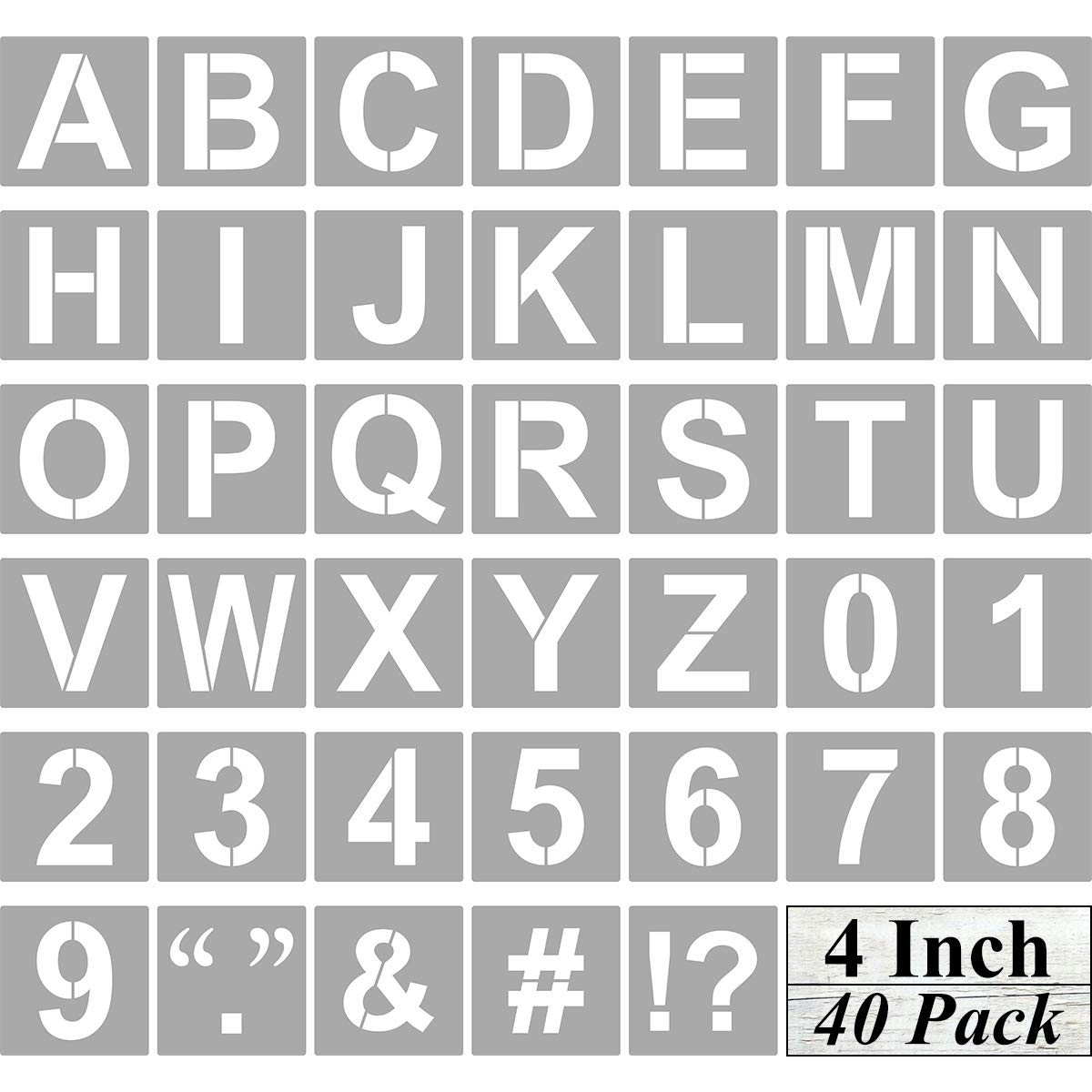 Buy Alphabet Letter and Number Stencils 4 Inch - 40 Pack Letters and ...