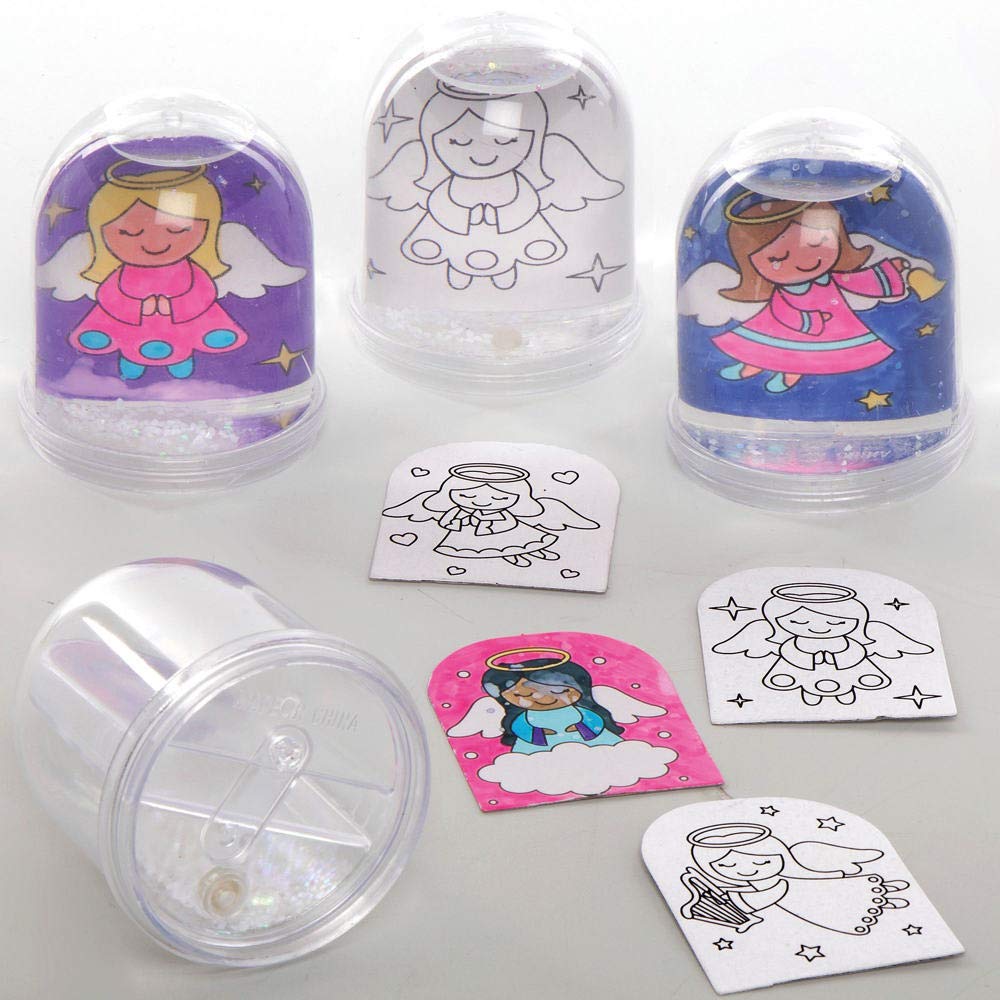 Baker RossAX384 Angel Color in Snow Globes Kits - Box of 4, Great Christmas Arts and Crafts Supplies for Kids This Festive Season