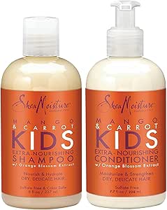 SheaMoisture - Shampoo e balsamo estremamente nutriente, per bambini, mango e carota