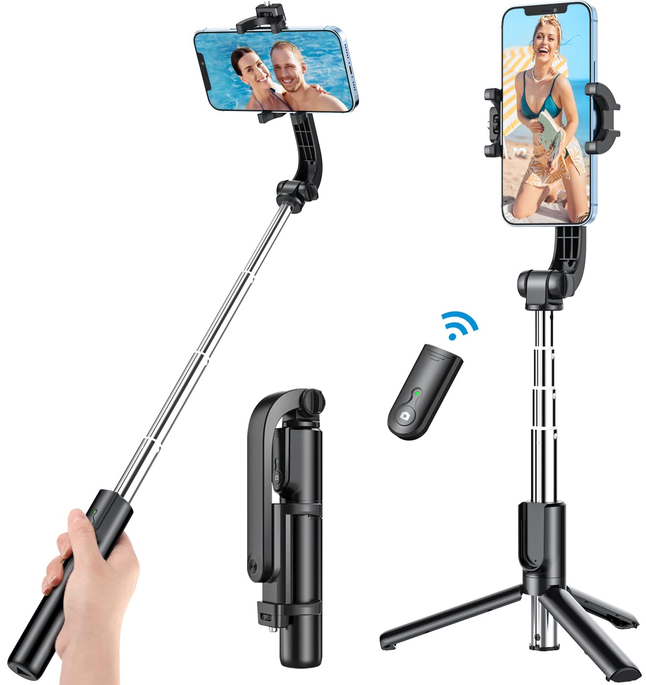 yoozon Selfie Stick Tripod Bluetooth,Extendable Phone Tripod Selfie Stick with Wireless Remote Shutter Compatible with iPhone 12/SE 2/11/11 Pro/11 Pro Max/Xs,Galaxy S20/Note 10/S10/S9,Google and More