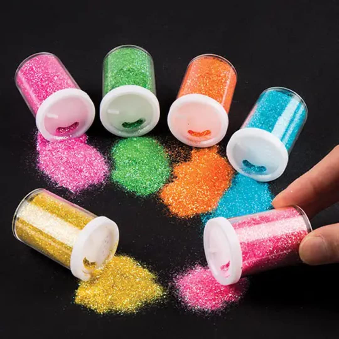 Baker Ross AR870 Bright Coloured Glitter Shakers for Kids Arts and Crafts — Glitter Containers Ideal for Crafting in Classrooms, Schools, and Preschools (Pack of 5)