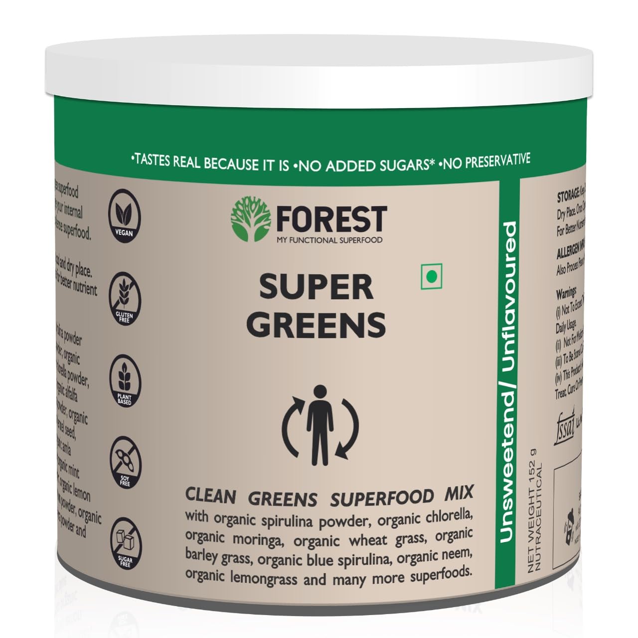 Forest Super Greens Energy, Immunity Booster Formula With Daily Detox Supercharge | Your Metabolism With 18+ Superfoods| Antioxidant, Natural Digestive Enzyme & Prebiotic Blend