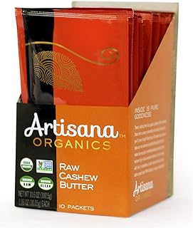 Artisana Organics Raw Cashew Butter Snack Pouches - No Sugar Added, Vegan and Paleo Friendly, Non GMO, 1.06oz Pouches (10 ...