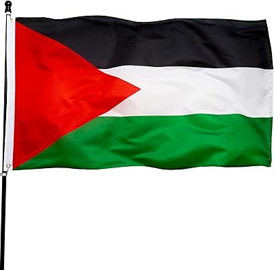 DANF Palestine Flag 3x5 Ft Thick Polyester, Fade Resistant, Brass Grommets, Canvas Header Palestinian National Flags with 3 X 5 Feet