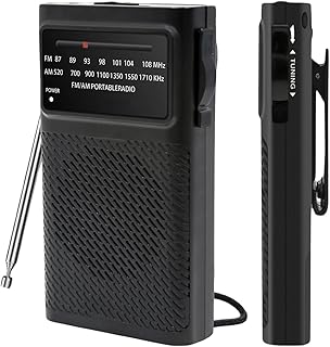 Benss Upgraded Portable Radio AM FM, Transistor Radio with Loud Speaker & Headphone Jack, Back Clip, 2AA Battery Operated ...