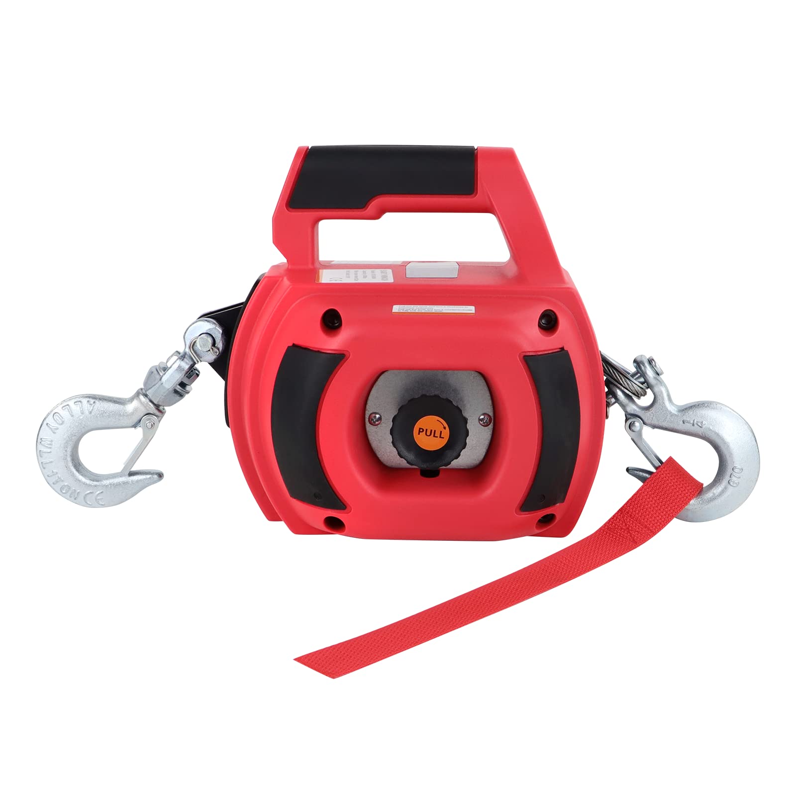 Buy Portable Drill Winch, Rotate The Hook 360 Degrees, Red Handheld ...