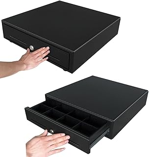 HONEY BEAR Cash Drawer 16 Inch, Heavy Gauge Steel, 4 Bills & 8 Coins Tray - Push Open, Manual Open