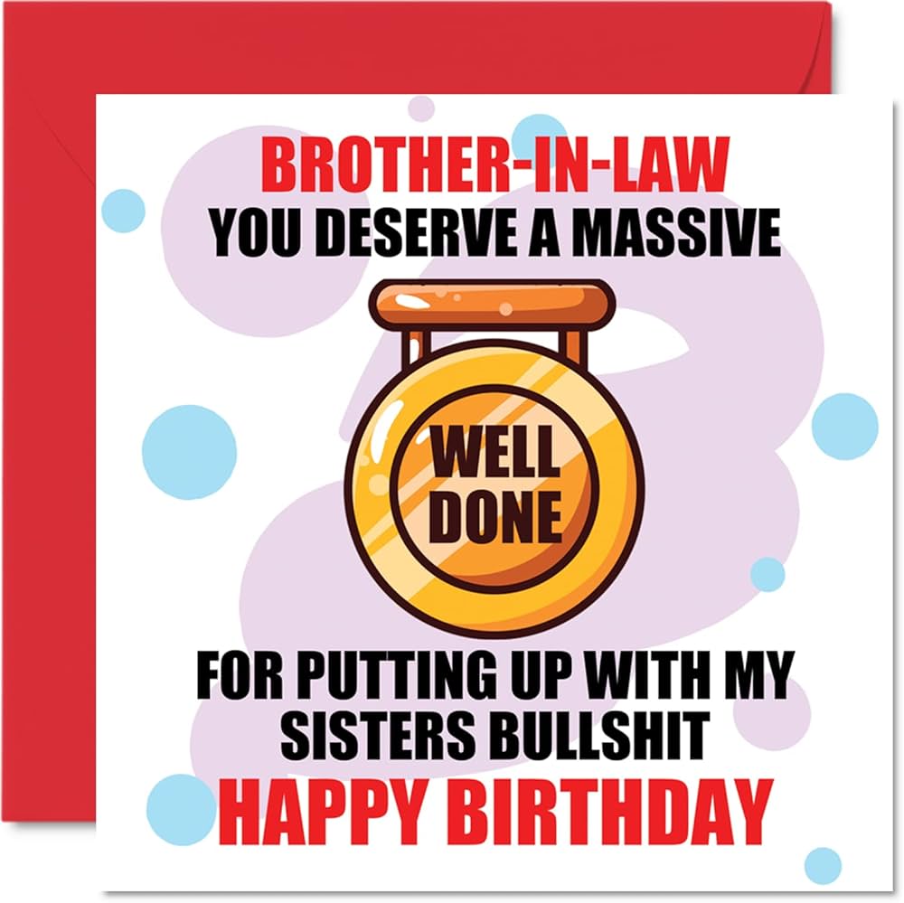 Amazon.com : Stuff4 Funny Birthday Cards for Brother in Law ...