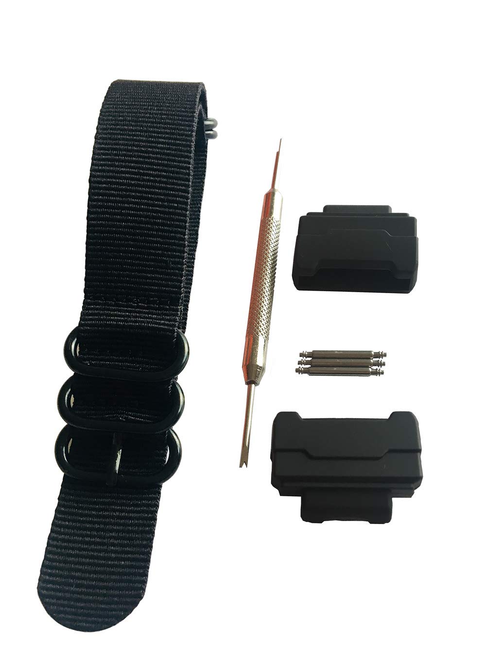 Richie strapHD Conversion RAF 5 Ring Nylon Watch Band Strap Adapters(16mm) Kit for Casio GShock MIL-Shock DW-5600 DW-6900 G-5700 GA-100 GDF-100 GL-7200 GLS-5600 Series