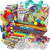 Mega Arts and Crafts Supplies Kit for kids - Boys and Girls age 4 5 6 7 8 years old - Toddler Art Set Activity Materials Bag - Great for Preschool, kindergarten, and Homeschool DIY Crafting Projects