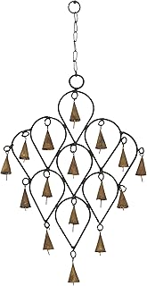 Deco 79 Metal Windchime with Bells, 12" x 1" x 18", Brass