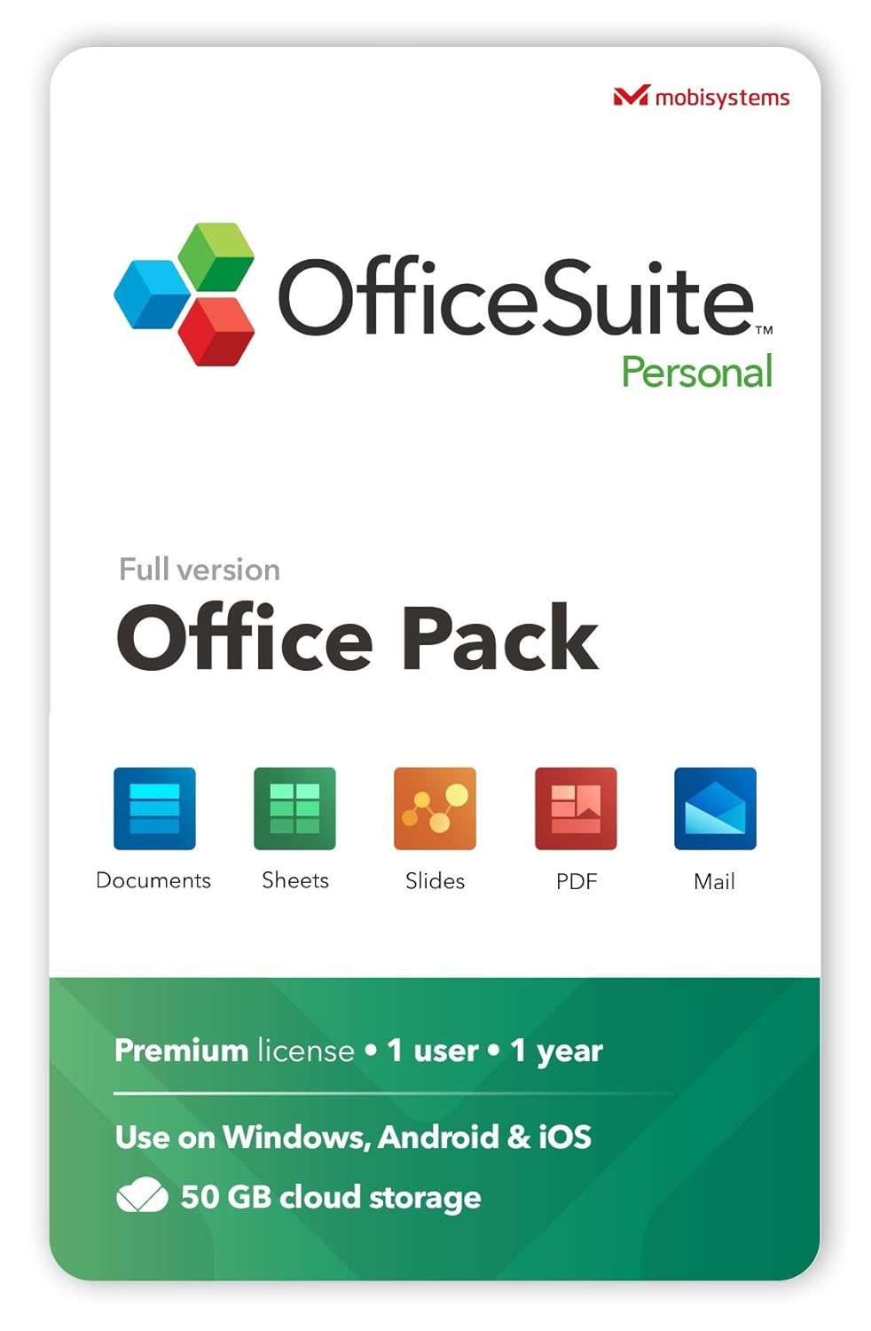 OfficeSuite Personal Compatible with Microsoft Office Word Excel &  PowerPoint and Adobe PDF for PC Windows 10, , 8, 7 - 1-year license, 1  user (Made in the USA). : : Software