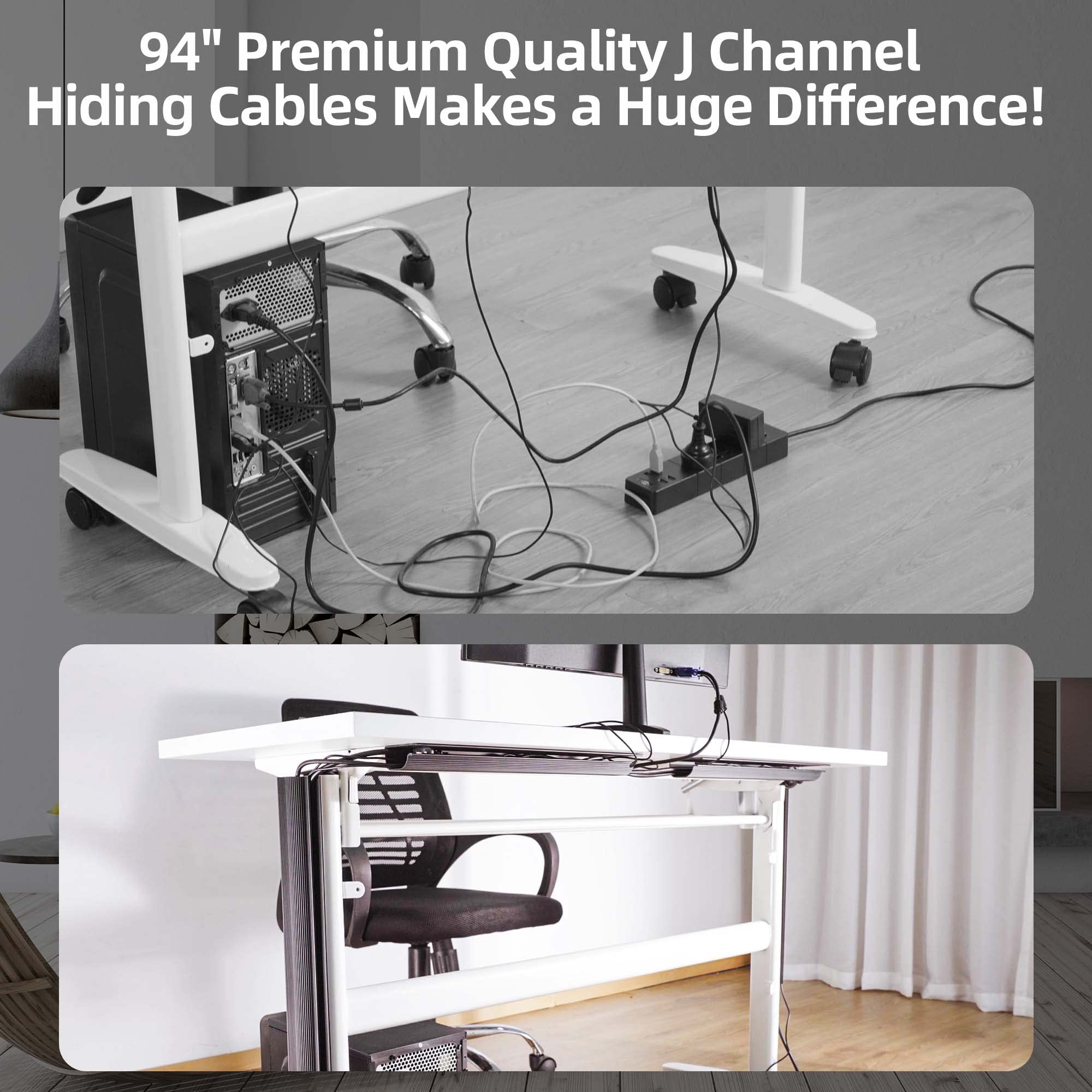 Snapklik.com : YECAYE 6X157in Cable Management Under Desk, Easy Install ...