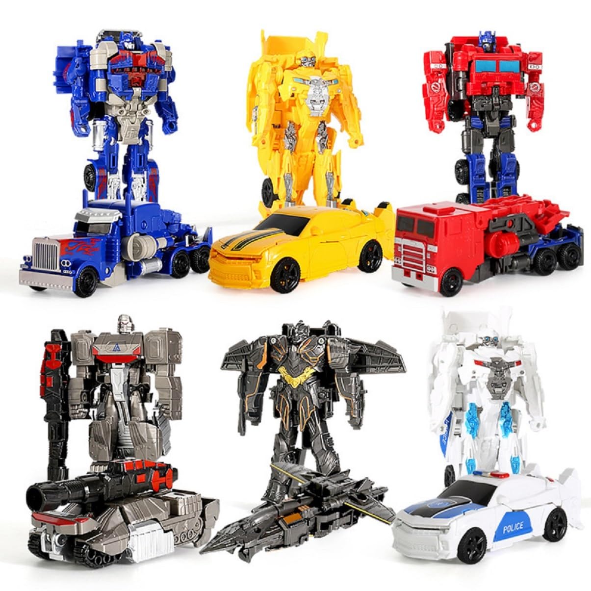 HALAYAYA Transformers Toys Optimus Primes Bumblebees 6 IN ONE Deformation Robots Toys Transformation Car Toys for Kids Birthday Christmas Gifts