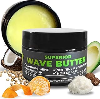 Veeta Superior Wave Grease - Maximum Shine, Non-Greasy Shea & Tangerine Conditioner for Men's 360 Waves (4 oz)