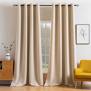 MIULEE Room Darkening Extra Long Curtains Thermal Insulated Drapes Solid Window Treatment Set Grommet Top Light Blocking B...