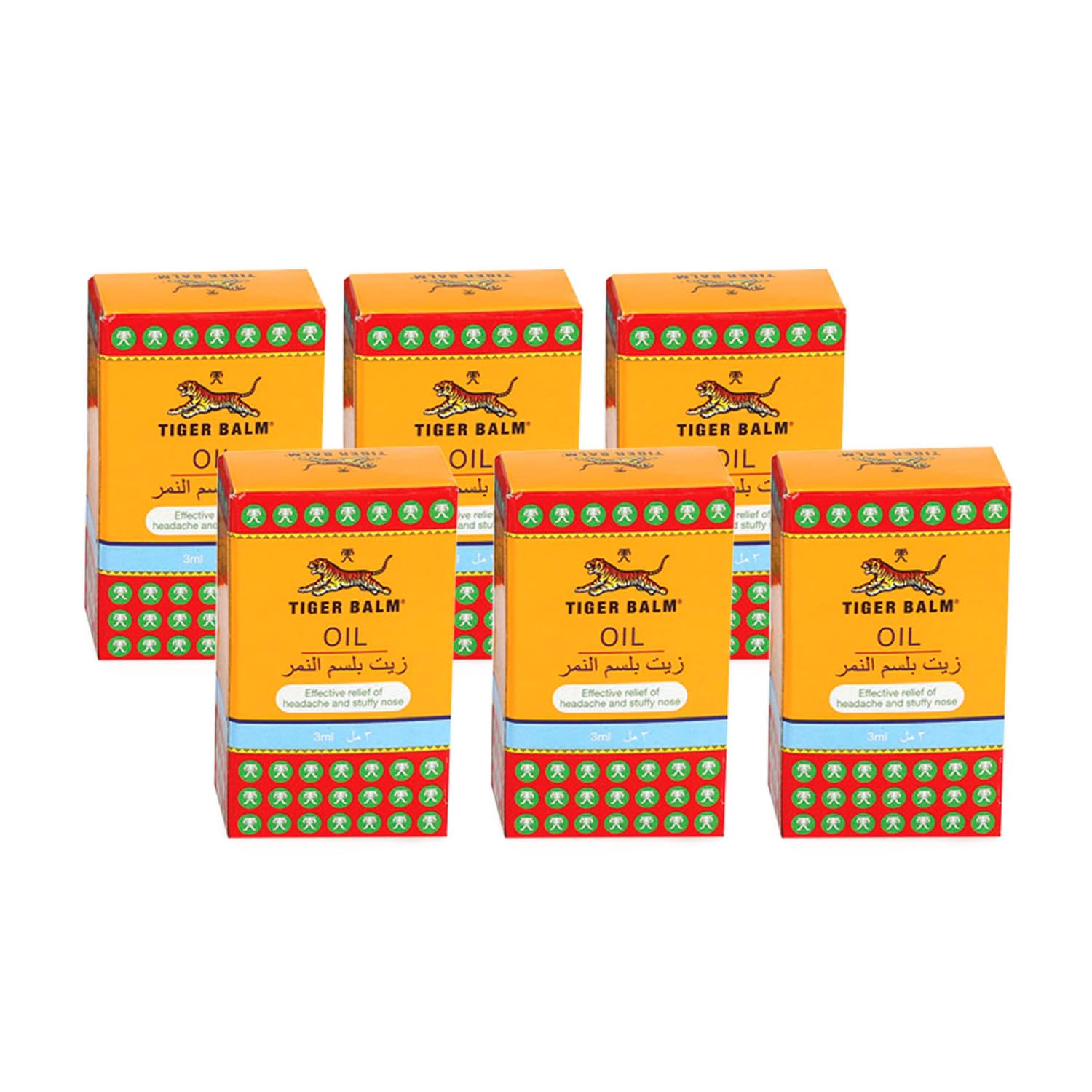 Tiger Balm Oil Value Pack, 6 x 3 ml