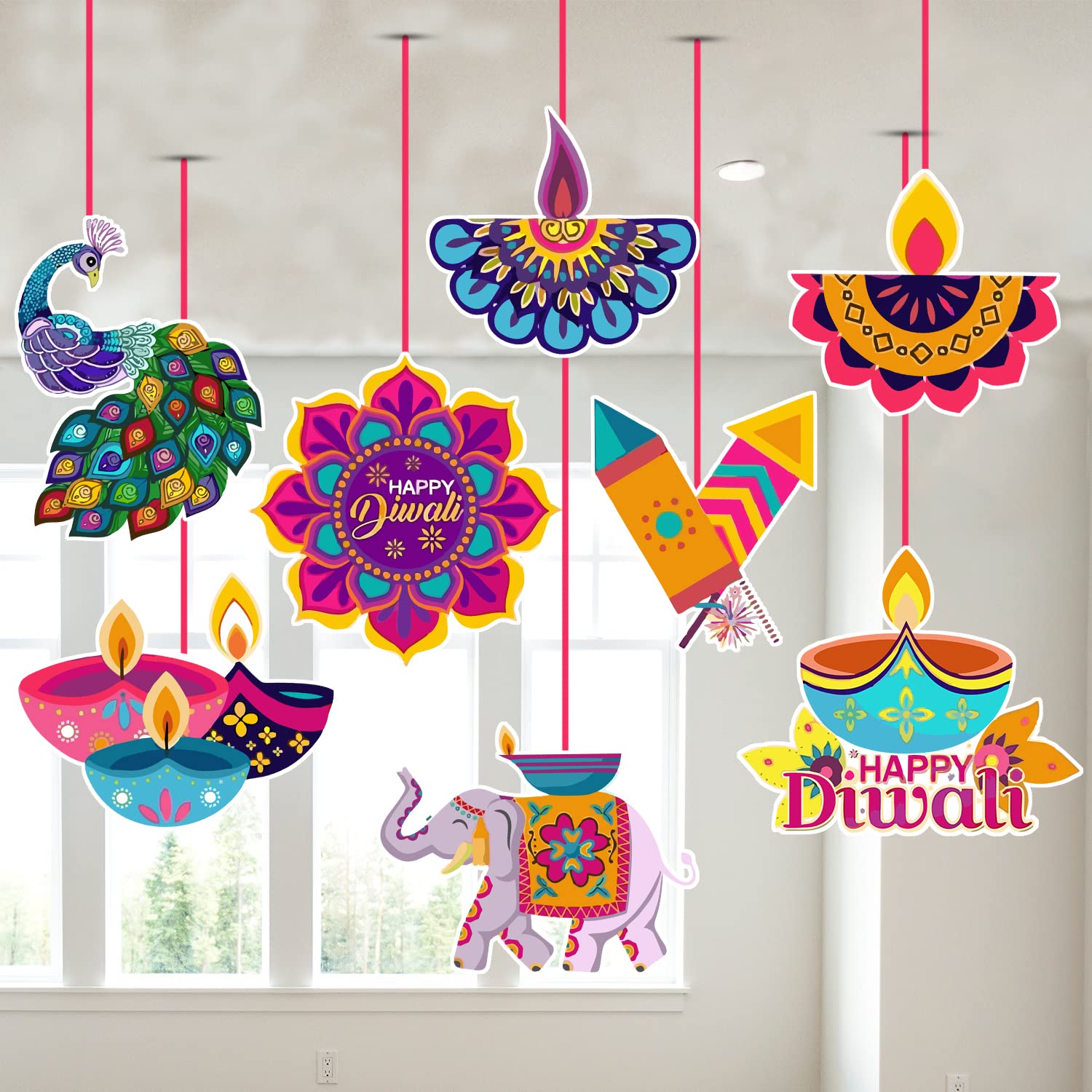 Zyozique Diwali Decorations Kit Happy Diwali Banner Deepavali ...